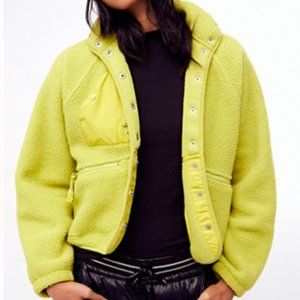 Free People Hit The Slopes Fleece Green Jacket Size Small